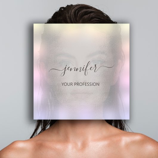 Berufliches Blauer Smoky Gray Ombre Quadratische Visitenkarte