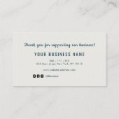 berufliches blaues Dankeschön Geschäftskarte Visitenkarte (Rückseite)