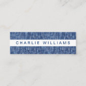 Berufliches blaues Denim-Muster Mini Visitenkarte (Vorderseite)