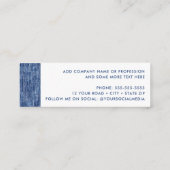 Berufliches blaues Denim-Muster Mini Visitenkarte (Rückseite)