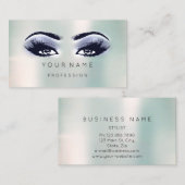 Berufliches Blaues Makeup Minimaler Seidenauge Visitenkarte (Vorne/Hinten)