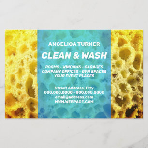 Berufliches blaues Päckchen mit Schwammspass Flyer