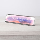 Berufliches blaues Wasser Abstrakt Schreibtischnamensplakette (Vorderseite )