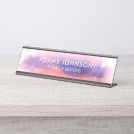 Berufliches blaues Wasser Abstrakt Schreibtischnamensplakette