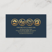 Berufliches blaues Wasser tropft Gold Klempner-Sym Visitenkarte (Rückseite)