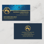 Berufliches blaues Wasser tropft Goldfass-Klempner Visitenkarte (Vorne/Hinten)