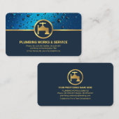 Berufliches blaues Wasser tropft Goldwasserklumpen Visitenkarte (Vorne/Hinten)