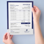 Berufliches Blue-Business-Rechnungsformular Flyer (Hand)