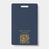 Berufliches Blue & Gold Notar QR Code Foto ID Ausweis (Back)