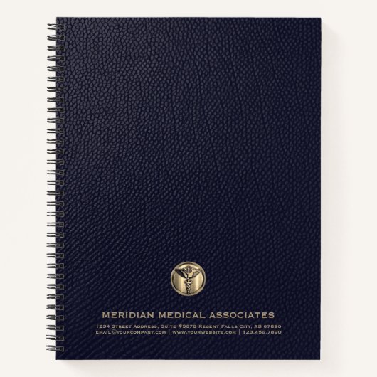 Berufliches Blue Leather Print Notebook Notizblock (Vorderseite)