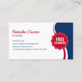 Berufliches Blue & Red Cleaning Services - Haushal Visitenkarte (Rückseite)