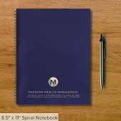 Berufliches Blue und Gold-Business Monogram Notizblock