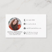 Berufliches Blush & White Foto Logo Visitenkarte (Vorderseite)