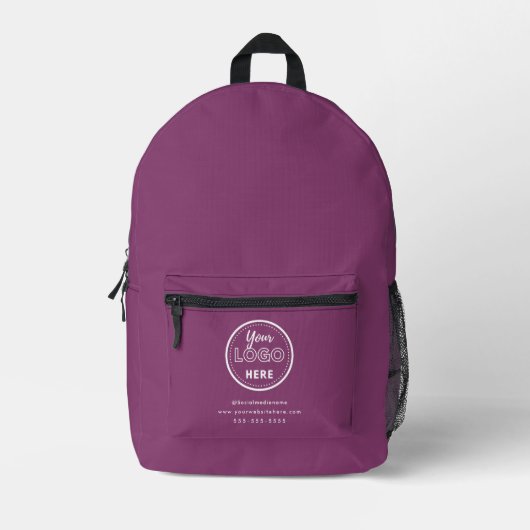 Berufliches Branding - Berry-Lila-Promo-Logo Bedruckter Rucksack (Vorderseite)