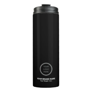 Berufliches Branding für Minimalistische Schwarze Thermosbecher