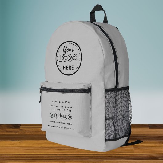 Berufliches Branding - Graue Social-Media-Logo Bedruckter Rucksack