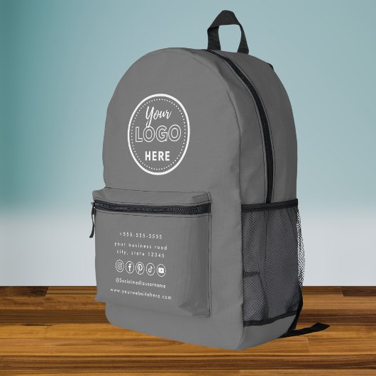 Berufliches Branding - Graue Social-Media-Logo Bedruckter Rucksack