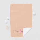 Berufliches Branding-Logo Orange Pink Monogram Golfhandtuch (Insitu)
