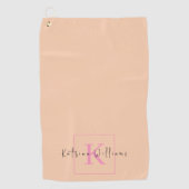 Berufliches Branding-Logo Orange Pink Monogram Golfhandtuch (Vorderseite)