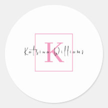 Berufliches Branding-Logo Rosa-Script-Monogramm