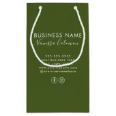 Berufliches Branding Minimaler Script Moss Green Kleine Geschenktüte (Rückseite)