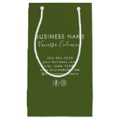 Berufliches Branding Minimaler Script Moss Green Kleine Geschenktüte (Vorderseite)