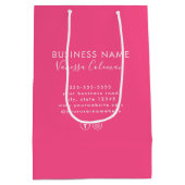 Berufliches Branding - Minimales Skript - Hot-Pink Mittlere Geschenktüte (Rückseite)