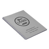 Berufliches Branding Minimalistisch-Graue Promo-Lo Notizblock (Rechte Seite)