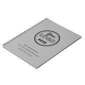 Berufliches Branding Minimalistisch-Graue Promo-Lo Notizblock (Linke Seite)