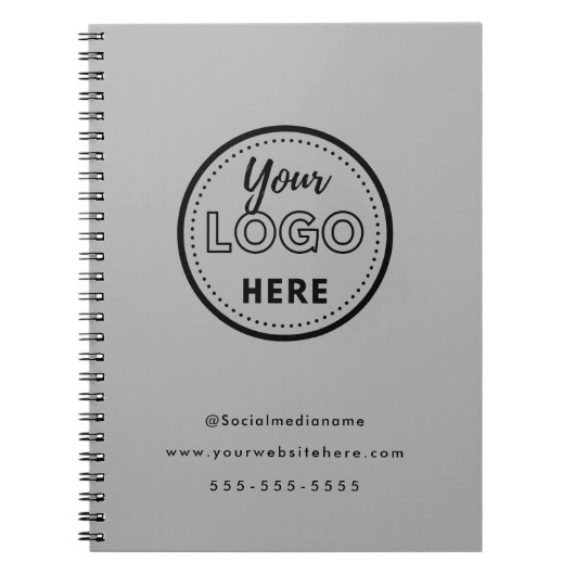 Berufliches Branding Minimalistisch-Graue Promo-Lo Notizblock (Vorderseite)