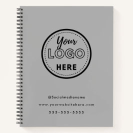 Berufliches Branding Minimalistisch-Graue Promo-Lo Notizblock