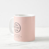 Berufliches Branding Minimalistisch-Rosa-Logo Kaffeetasse (Vorderseite Links)