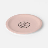 Berufliches Branding Minimalistisch-Rosa-Logo Pappteller (Schrägansicht)