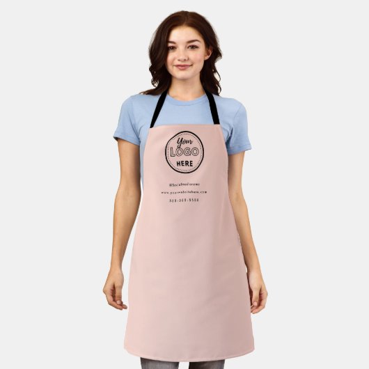 Berufliches Branding Minimalistisch-Rosa-Logo Schürze (Getragen)