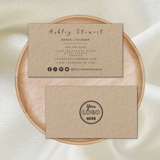 Berufliches Branding Minimalistisch rustikales Log Visitenkarte