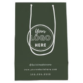 Berufliches Branding Minimalistisch-Waldgrün-Logo Mittlere Geschenktüte (Rückseite)