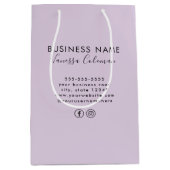 Berufliches Branding Minimalistischer Skript Lila Mittlere Geschenktüte (Vorderseite)
