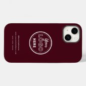 Berufliches Branding Minimalistisches Logo Burgund Case-Mate iPhone Hülle (Rückseite (Horizontal))