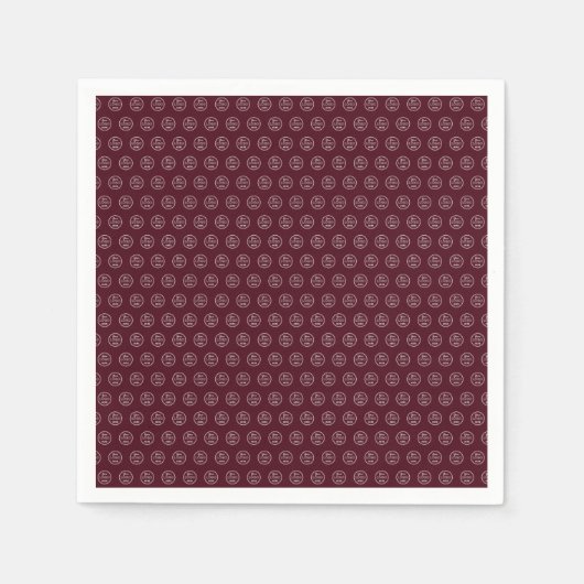 Berufliches Branding Minimalistisches Logo Burgund Serviette (Vorderseite)