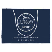 Berufliches Branding Minimalistisches Navy Blue Lo Große Geschenktüte (Rückseite)