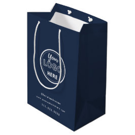 Berufliches Branding Minimalistisches Navy Blue Lo Mittlere Geschenktüte