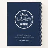 Berufliches Branding Minimalistisches Navy Blue Lo Notizblock (Rückseite)