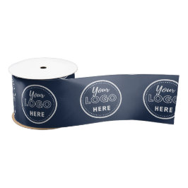 Berufliches Branding Minimalistisches Navy Blue Lo Satinband