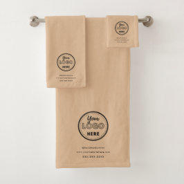 Berufliches Branding - Minimalistisches rustikales Badhandtuch Set