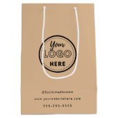 Berufliches Branding - Minimalistisches rustikales Mittlere Geschenktüte (Rückseite)