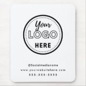 Berufliches Branding Minimalistisches weißes Werbe Mousepad (Vorne)