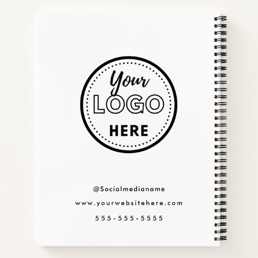 Berufliches Branding Minimalistisches weißes Werbe Notizblock (Rückseite)