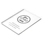 Berufliches Branding Minimalistisches weißes Werbe Notizblock (Linke Seite)