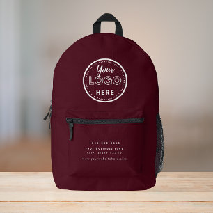 Berufliches Branding - Modern Burgund-Promo-Logo Bedruckter Rucksack