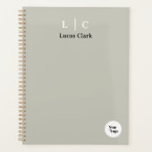 Berufliches Branding Modernes Minimalistisch Grau Planer (Vorderseite)